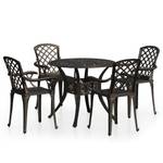 Bistroset (5-teilig) 3011682-2 Braun - Metall - 90 x 74 x 90 cm