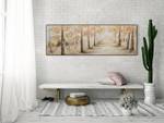 Acrylbild handgemalt Herbstallee Braun - Grau - Massivholz - Textil - 150 x 50 x 4 cm