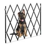 Ausziehbares Hundeabsperrgitter schwarz Schwarz - Bambus - Metall - 130 x 88 x 3 cm