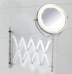 LED Kosmetikspiegel Brolo, Wandspiegel Silber - Metall - 19 x 39 x 45 cm