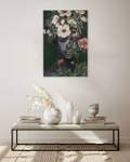 Tableau peint à la main Spell of Nature Noir - Bois massif - Textile - 60 x 90 x 4 cm