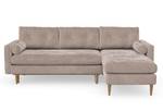 Esme Schlafsofa mit Chaiselongue Beige - Braun - Holzwerkstoff - Massivholz - Textil - Holzart/Dekor - Holz teilmassiv - 232 x 86 x 160 cm