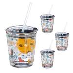 4er Set Sport-Motiv Glasbecher