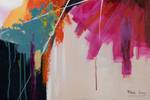 Acrylbild handgemalt Passion der Farben Massivholz - Textil - 80 x 80 x 4 cm