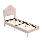 Samtbett M203-01 Pink - Holzwerkstoff - 95 x 120 x 205 cm