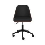 Chaise de bureau Georges Noir - Bois massif - 47 x 89 x 48 cm