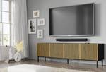 Meuble tv RAVENNA F RTV200 4D Gris cendré - Beige - Noir - Marron