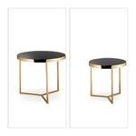 Beistelltisch 2er Set Gold Schwarz - Gold - Glas - Metall - 60 x 52 x 60 cm