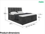 Boxspringbett Drago Schwarz - Breite: 140 cm - H4