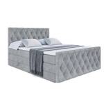 Boxspringbett AMAY KING Hellgrau - Breite: 200 cm