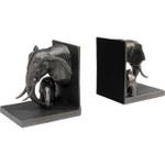 Buchstütze Elephant Family Grau - Metall - 21 x 19 x 33 cm