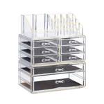 Make Up Organizer mit 8 Schubladen Gold - Durchscheinend