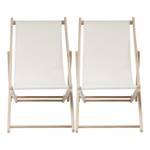 Transats Summer (lot de 2) Blanc - Bois massif - Bois/Imitation - 56 x 96 x 96 cm