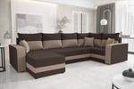 Ecksofa HEWLI-LONG Beige - Braun - Ecke davorstehend rechts