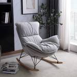 Relaxstuhl Holz Sessel mit Hocker Grau
