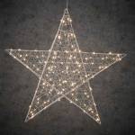 Weihnachtlicher Lichtstern LED Weiß - Metall - 8 x 78 x 78 cm
