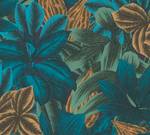 Dschungeltapete mit Blättern Blau - Grün - Orange - Violett - Kunststoff - Textil - 53 x 1005 x 1 cm