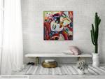 Acrylbild handgemalt Lodernde Liaison Massivholz - Textil - 80 x 80 x 4 cm
