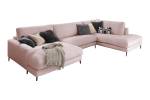 Sofa CARA Wohnlandschaft U-Form Cord Pink