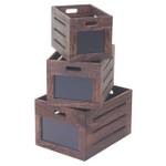 Boîte en bois E11 (3 pcs) Marron foncé