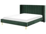 Lit double VILLETTE Noir - Vert foncé - Vert - Largeur : 205 cm