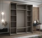 Armoire Lux 3 Beige - Argenté - Largeur : 200 cm