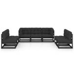 Garten-Lounge-Set 3009899-2 (7-teilig) Anthrazit - Schwarz