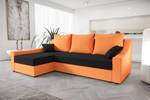 Ecksofa ONTARI Schwarz - Orange - Ecke davorstehend links