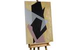 Acrylbild handgemalt Strong Bound Schwarz - Massivholz - Textil - Holz teilmassiv - 75 x 100 x 4 cm