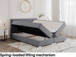 Boxspringbett Alba Grau - Breite: 180 cm - H4