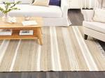 Tapis tressé TALPUR Beige - Crème - Bleu pétrole - Blanc