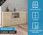 FURNIX Sideboard RIVAY 2F2S Sonoma Eiche Hell Dekor - Eiche Sonoma Dekor - Grau