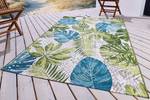 In- und Outdoor Teppich LEAF Grün - Türkis - Weiß - Textil - 235 x 1 x 160 cm