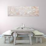 Acrylbild handgemalt Perlentanz Beige - Massivholz - Textil - Holz teilmassiv - 150 x 50 x 4 cm