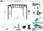 Pergola bioclimatique BAHIA autoportée Beige - Profondeur : 291 cm