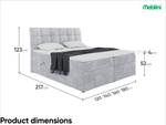 Boxspringbett Drago Hellgrau - Breite: 180 cm - H3