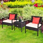 Gartenmöbel-Set Polyrattan (3er Set) Schwarz - Rattan