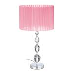 Tischlampe Kristall in Rosa Pink - Silber - Glas - Metall - Textil - 30 x 54 x 30 cm