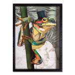 3D-Collage-Bild Frosch mit Zylinder 1 Papier - 50 x 70 x 3 cm