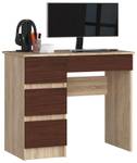 Schreibtisch A-7 links CLP Eiche Sonoma Dekor - Wenge Dekor