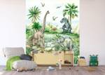 Fototapete Dinosaurier 601203 Grün - Naturfaser - Textil - 270 x 225 x 225 cm