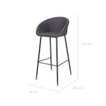 Tabouret de bar Kalba (Lot de 2) Gris