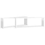 Étagère murale (lot de 2) 3016486-1 Blanc brillant - 80 x 27 x 15 cm - Nombre de pièces dans le lot : 2