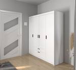 FURNIX Kleiderschrank Eliza 4D Weiß Weiß