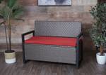 Poly-Rattan 2er Sitzbank F39 Grau - Rot