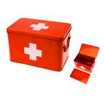Boîte à pharmacie Rouge - Métal - 19 x 21 x 31 cm