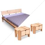 Bett mit +2 LOFT Schublade Nachttischen