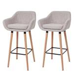 Tabouret de bar Malmö T381 8 (lot de 2) Gris - Textile - 53 x 99 x 45 cm