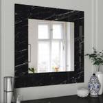 Spiegel Tiamat 90x90 Schwarz Marmoroptik Schwarz - Holzwerkstoff - Glas - 90 x 90 x 3 cm