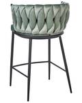 Tabouret de bar MILAN Noir - Vert - Textile - 58 x 88 x 54 cm